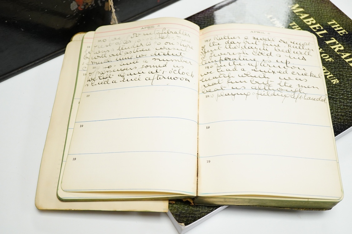 World Tour - the original Manuscript Diary of Mable Dixon accompanying her father Joseph on an extensive tour by steamship, July 1909 - April 1910. Some 264pp. used in a Walker's 